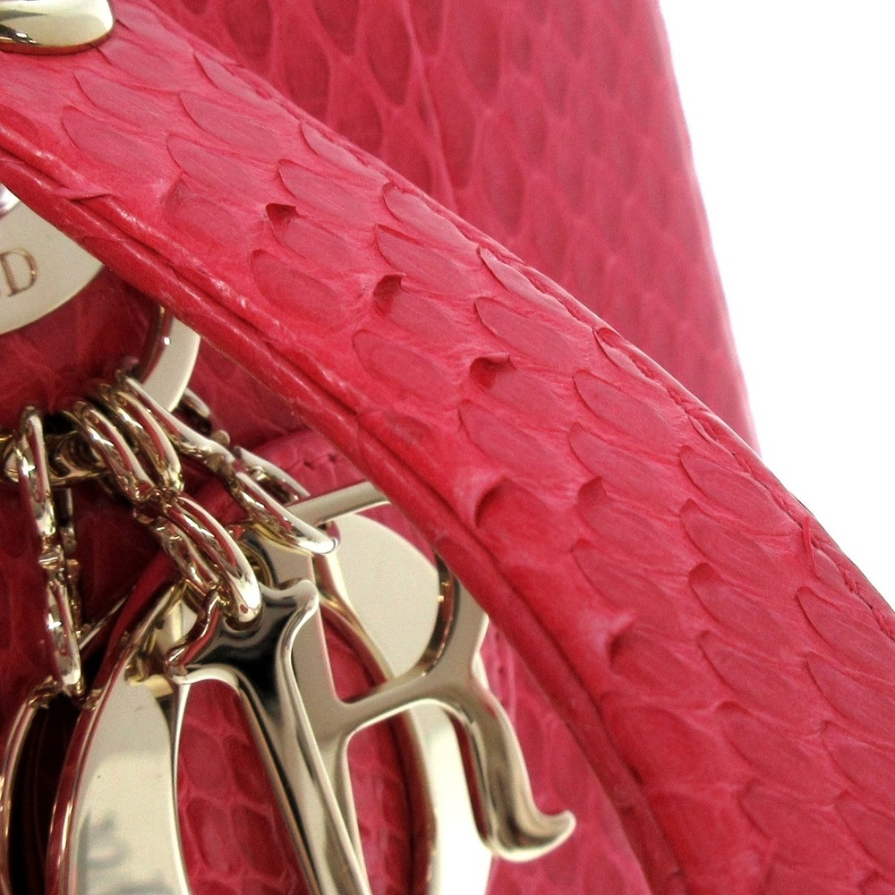 Dior Large Pink Python Handbag  Lady - Picture 15 of 15